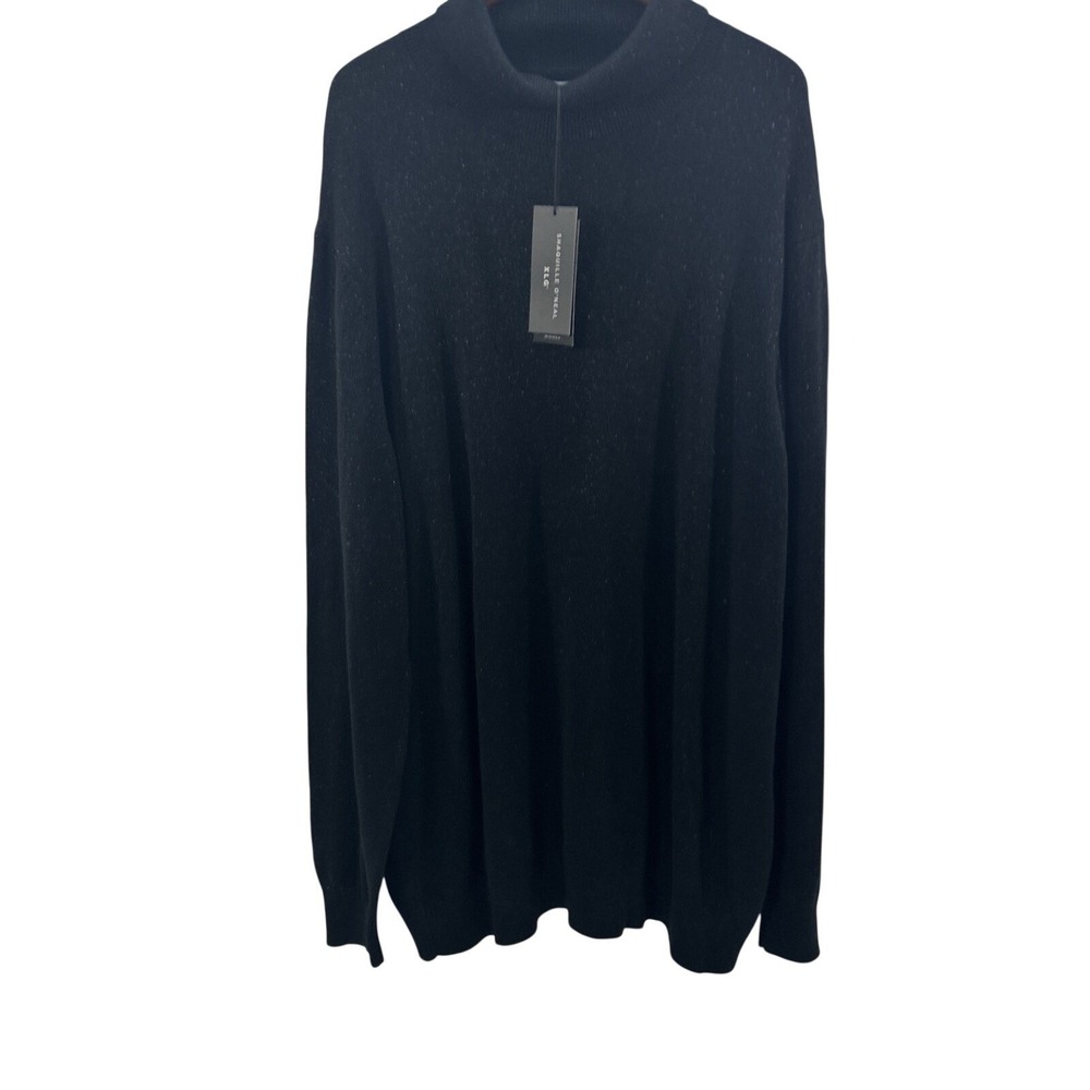 Shaquille ONeal Men 3XL Black Turtleneck Sweater Long Sleeves New Tags